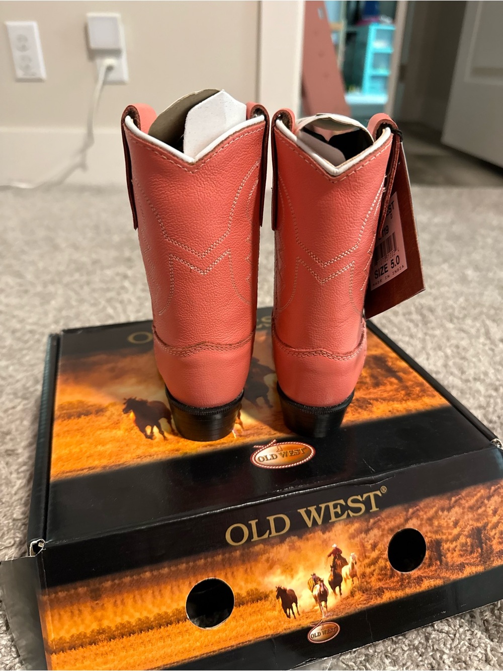 Old West Pink Toddler Western Boot Size 5 - Picture 2 of 6